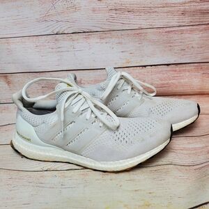 Adidas Womens 10.5 Ultraboost 1.0 Triple White Athletic Running Shoes Sneakers